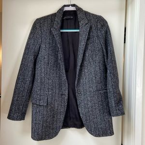 Zara Houndstooth Wool Blazer